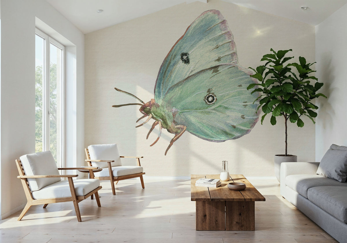 Honeybloom Butterfly IV Mural Wallpaper - room preview 05