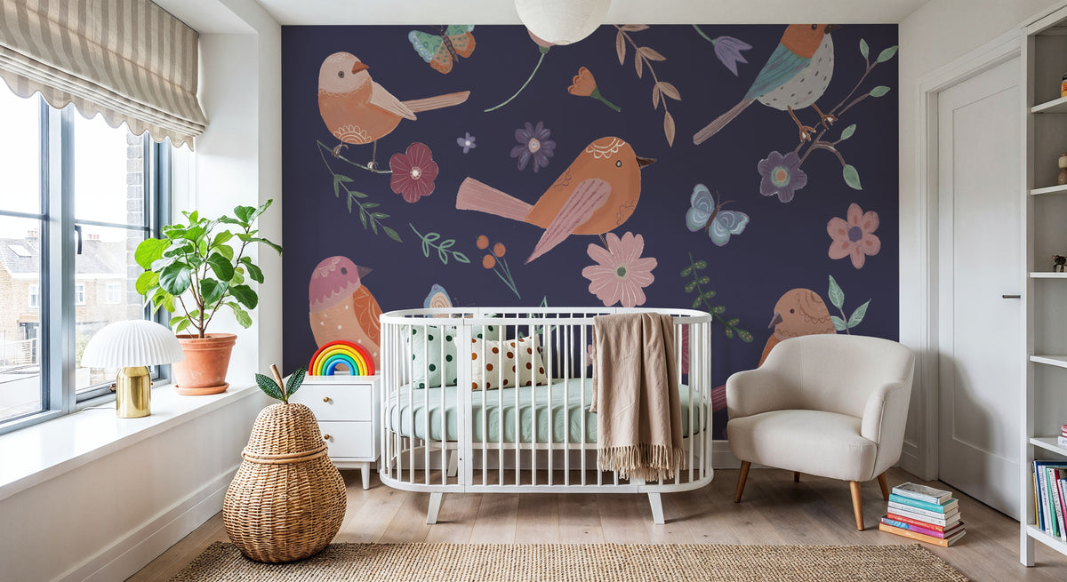 Royal Birds Mural Wallpaper - room preview 05