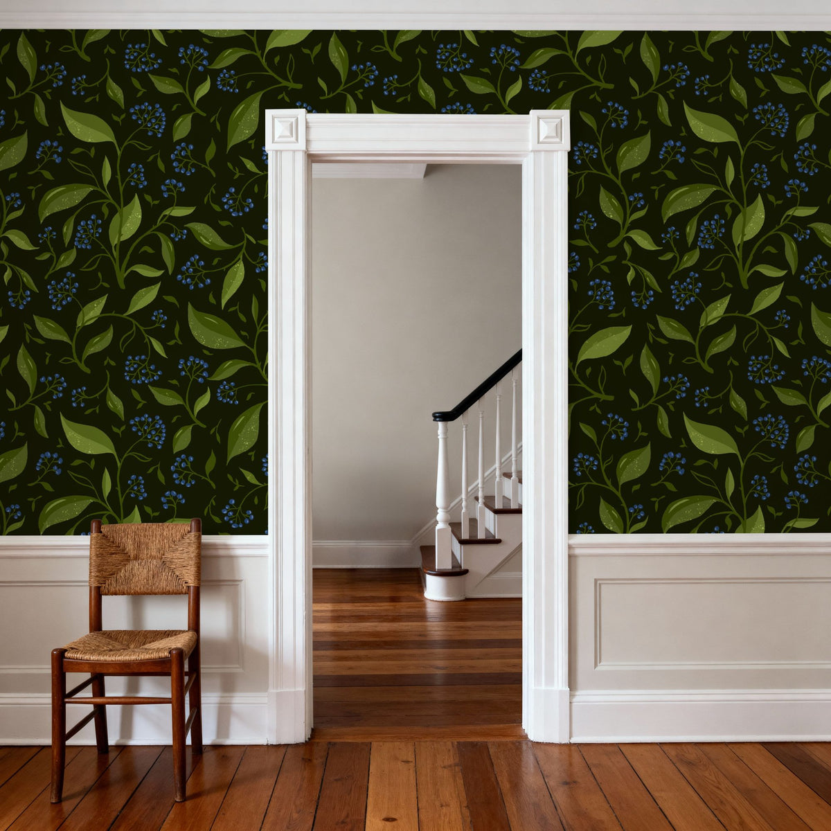 Winter Berries, Night Mural Wallpaper - room preview 05