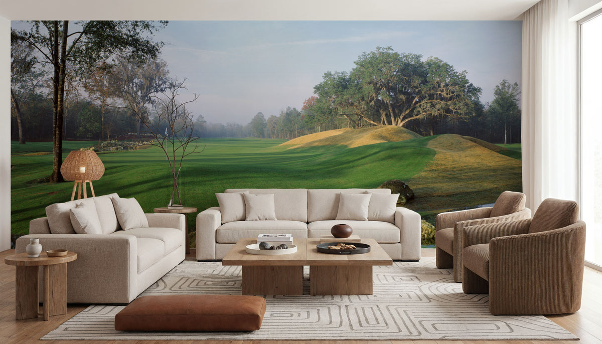 Misty Fairway Serenity Mural Wallpaper - room preview 05