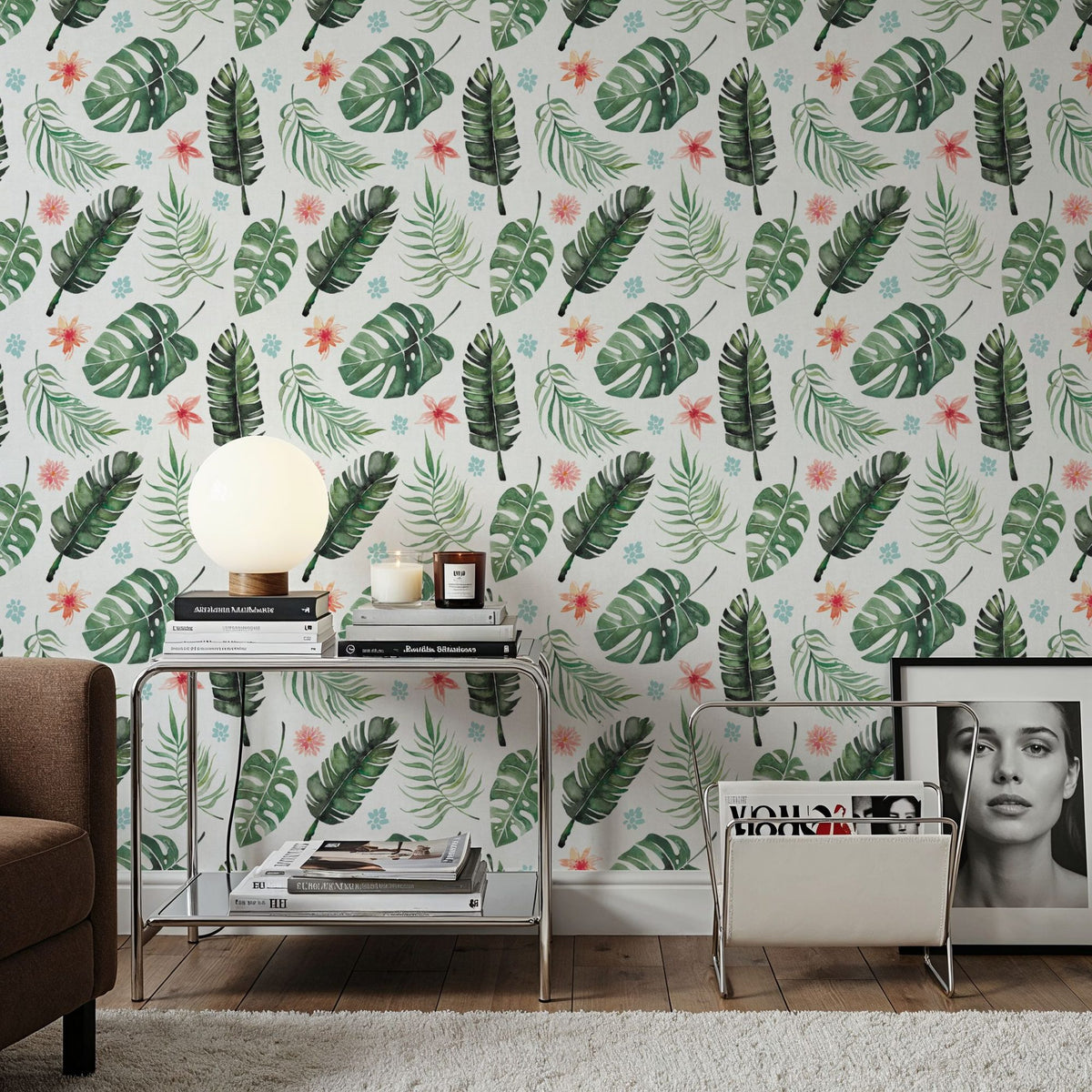 Paradise Foliage Light Mural Wallpaper - room preview 05