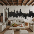 Shrewsbury England Skyline Black & White Mural Wallpaper - room preview 05