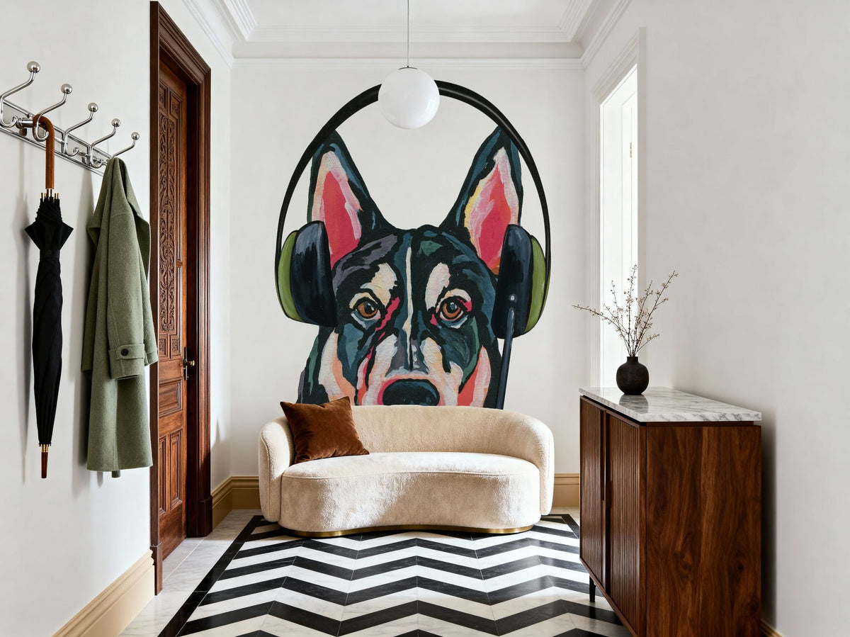 Gaming Husky Mural Wallpaper - room preview 05