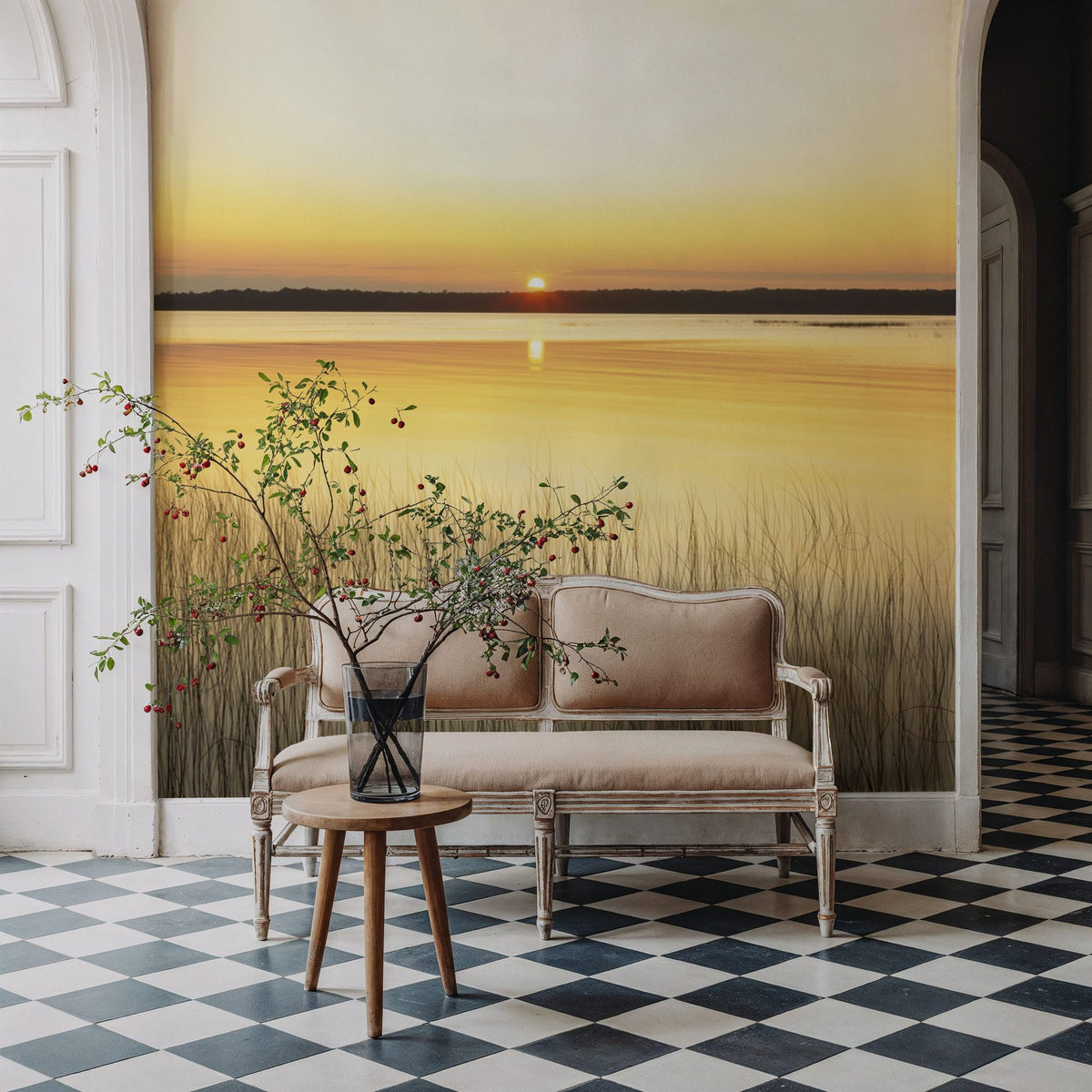 Golden Lake Whispers Mural Wallpaper - room preview 05