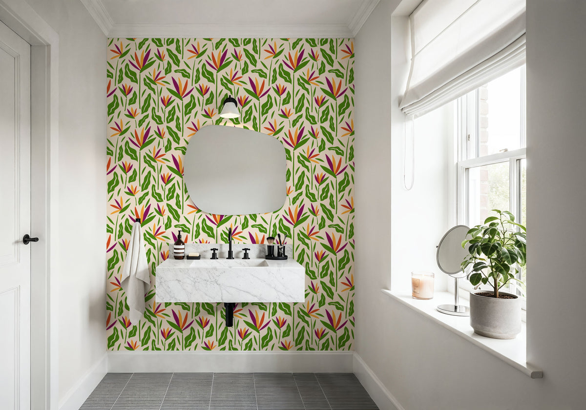 Horned Tulips Mural Wallpaper - room preview 05
