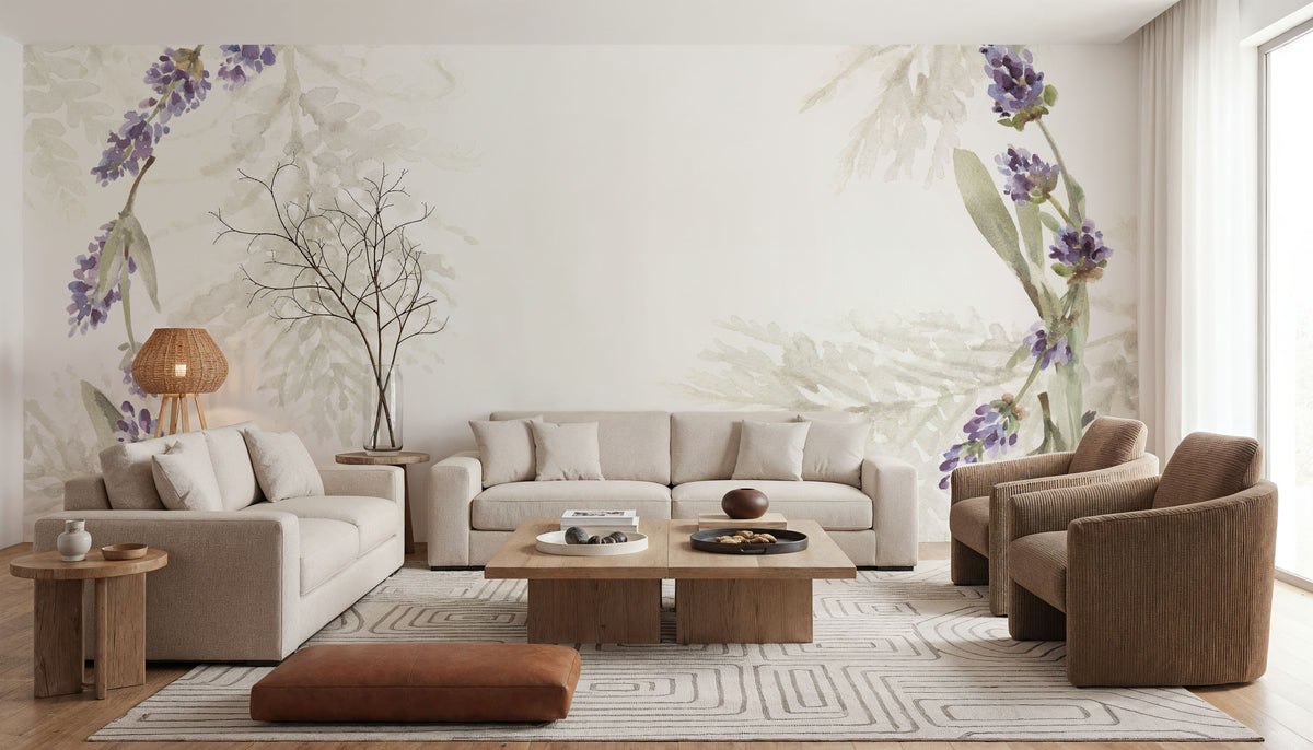 Fresh Lavender V Mural Wallpaper - room preview 05