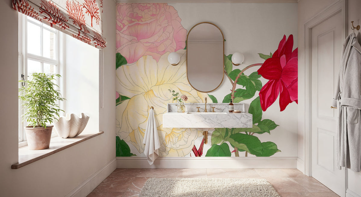 Tanigami Rose Trio Mural Wallpaper - room preview 05