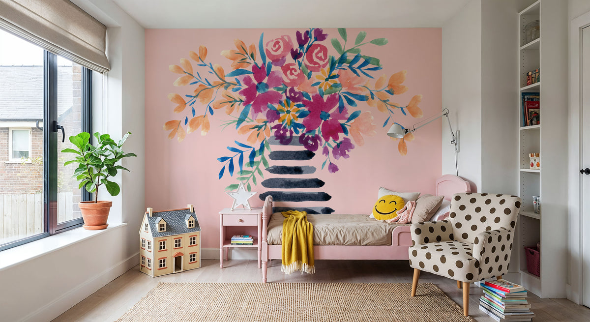 Fun Florals II Mural Wallpaper - room preview 05