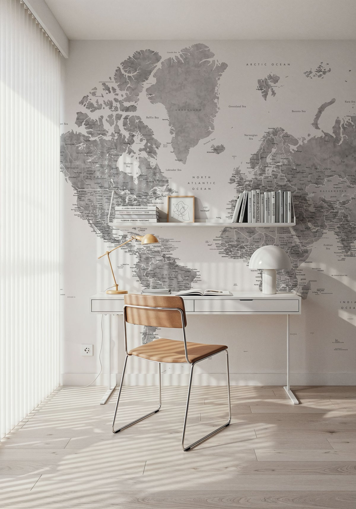 World Map Cities - Jimmy Mural Wallpaper - room preview 05
