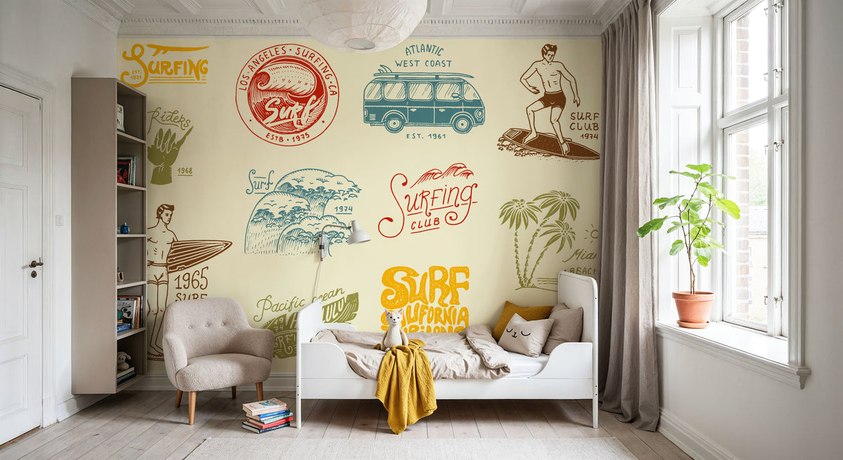 Surf Club Mural Wallpaper - room preview 05