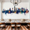 Kuwait City Skyline Blue & Bronze Mural Wallpaper - room preview 05