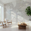 World Map Cities - Maeli Warm Mural Wallpaper - room preview 05