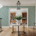 Maritime Tiles White and Blue Mural Wallpaper - room preview 05