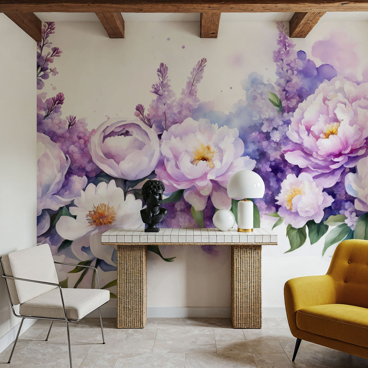 Peony Melody Bright Mural Wallpaper - room preview 05