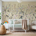 Bird Garden Light Yellow Mural Wallpaper - room preview 05