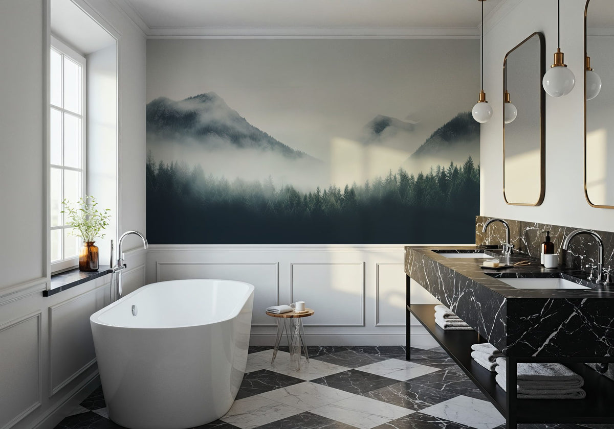 Winter Mountain View Mural Wallpaper - room preview 05