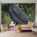 Jungle Parrot II Blue Mural Wallpaper - room preview 05