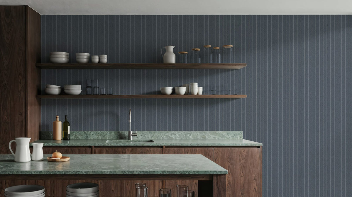 Tailor's Pin Stripe, Pacific Ocean Mural Wallpaper - room preview 05