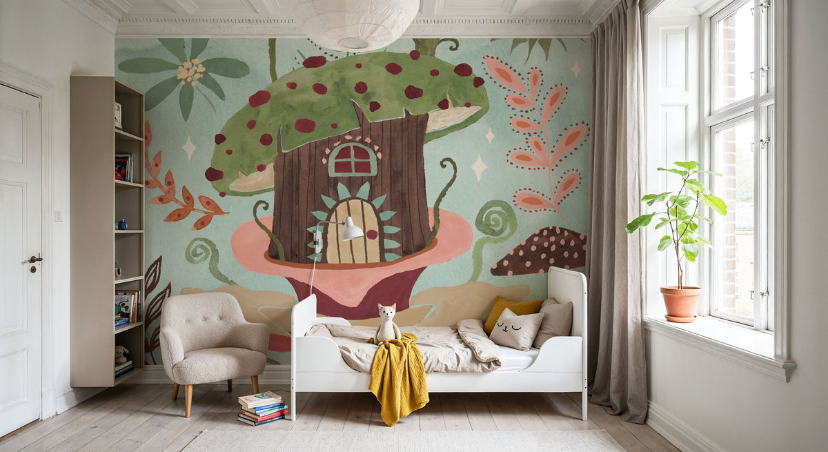 Floralscape Fairies IV Mural Wallpaper - room preview 05