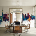 Las Vegas Nevada Skyline Blue & Bronze Mural Wallpaper - room preview 05