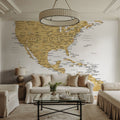US Mexico Caribbean Map - Rosie Mural Wallpaper - room preview 05