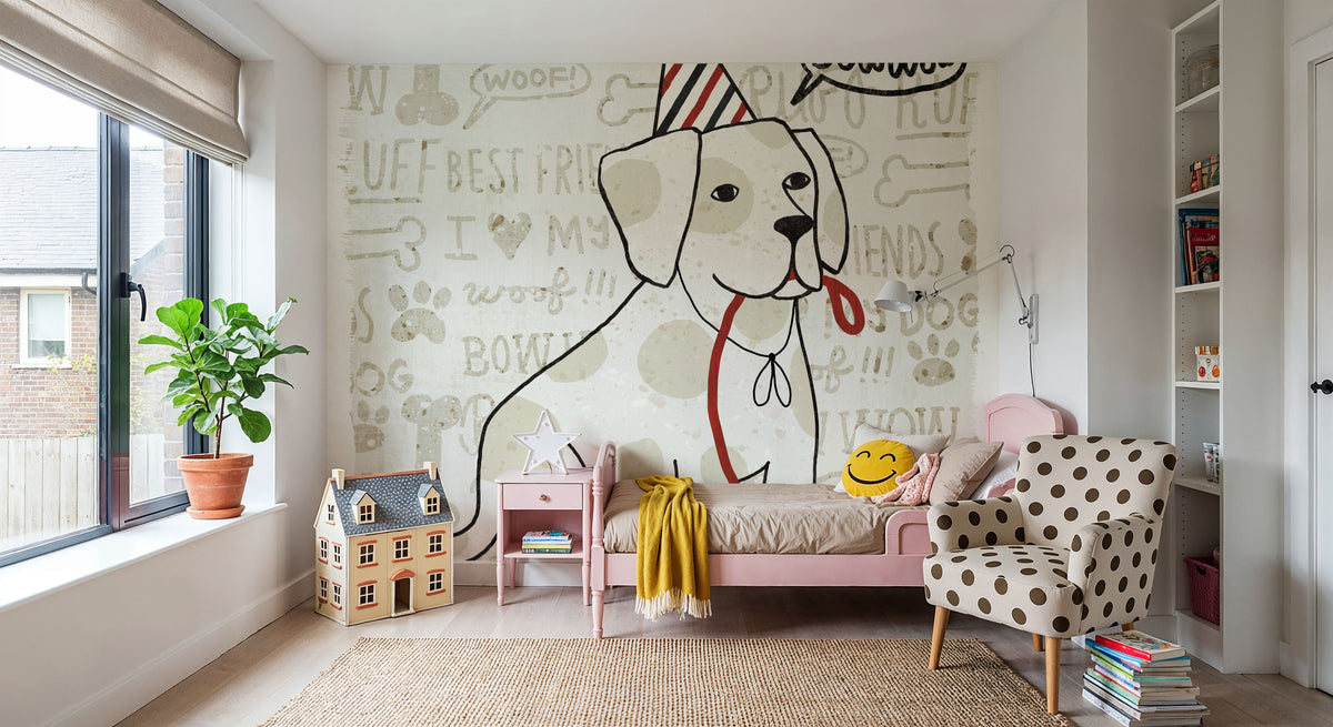 Puppy Love VIII Mural Wallpaper - room preview 05