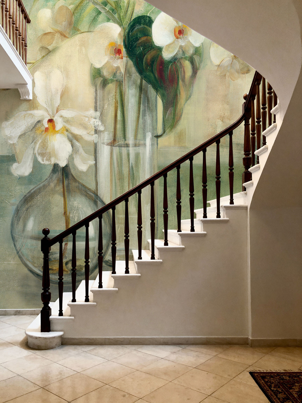 Silver Orchids III Mural Wallpaper - room preview 05