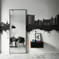 Myrtle Beach South Carolina Skyline Black & White Mural Wallpaper - room preview 05