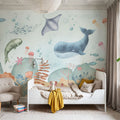 Ocean Paradise, Neutral Mural Wallpaper - room preview 05