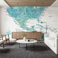 US Mexico Caribbean Map - Aquamar Mural Wallpaper - room preview 05