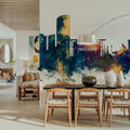 Darwin Australia Skyline Blue & Bronze Mural Wallpaper - room preview 05