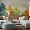Watercolor Fall Mural Wallpaper - room preview 05