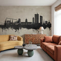 Fort Wayne Indiana Skyline Concrete Mural Wallpaper - room preview 05