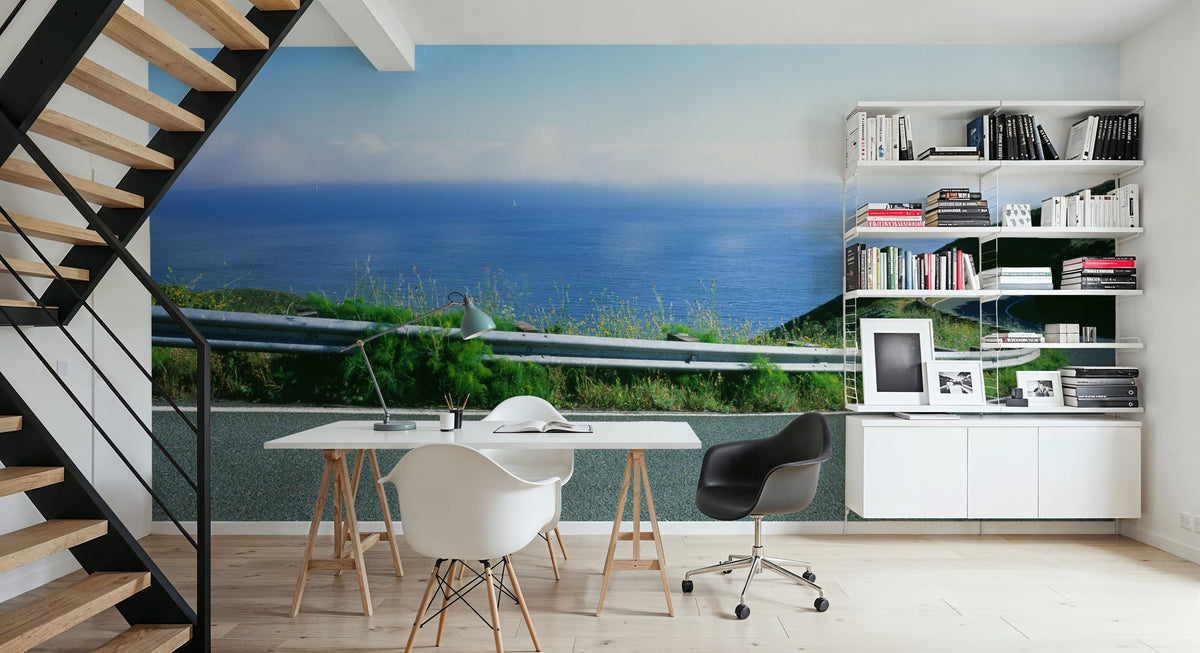 Coastal Highway Journey Blue Mural Wallpaper - room preview 05
