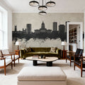 Topeka Wyoming Skyline Concrete Mural Wallpaper - room preview 05