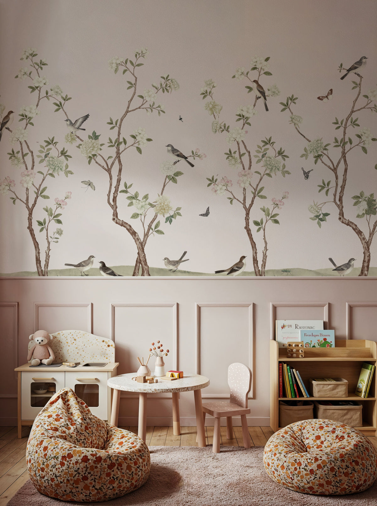 Peony Tree, Petal Pink Mural Wallpaper - room preview 05