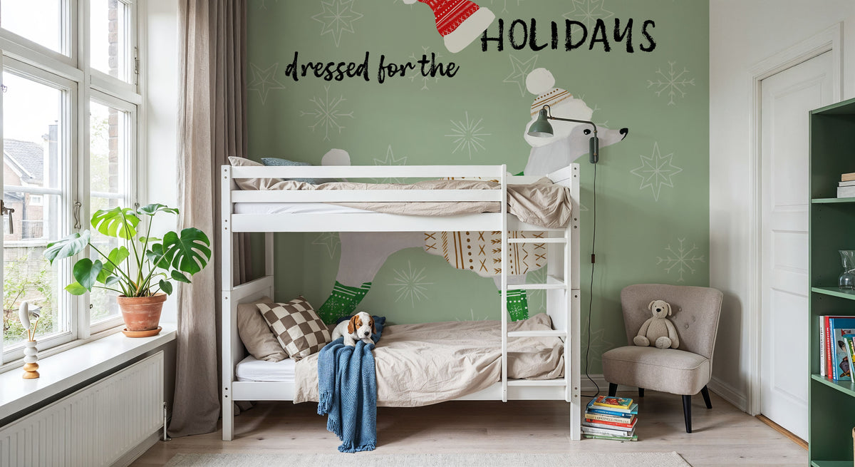 Puppy It's Cold Outside IV Mural Wallpaper - room preview 05
