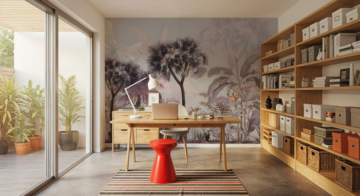 Tropical Forest Strolls Light Mural Wallpaper - room preview 05
