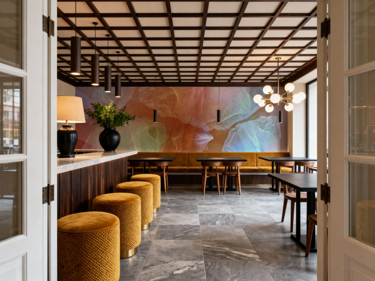 Glowing Flowers Mural Wallpaper - room preview 05