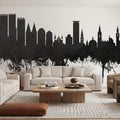 The Hauge Netherlands Skyline Black & White Mural Wallpaper - room preview 05