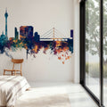 Düsseldorf Germany Skyline Blue & Bronze Mural Wallpaper - room preview 05