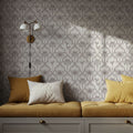 The Palm Lattice, Lavender Gray Mural Wallpaper - room preview 05