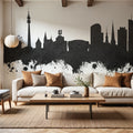Dortmund Germany Skyline Black & White Mural Wallpaper - room preview 05