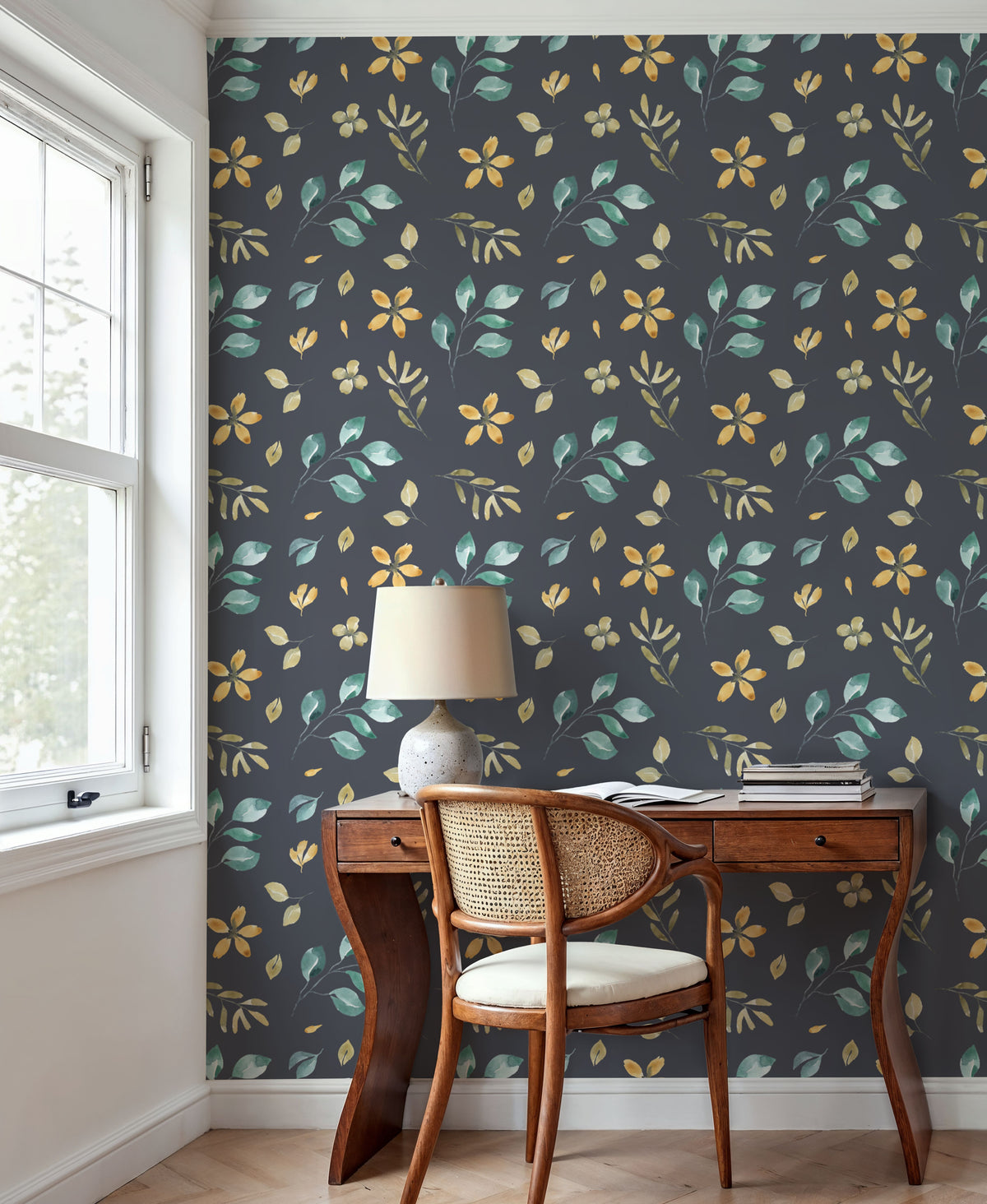 Watercolor Blossoms Mural Wallpaper - room preview 05