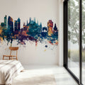 Milan Italy Skyline Blue & Bronze Mural Wallpaper - room preview 05