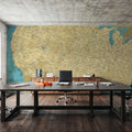 US Map Detailed - Lexy Mural Wallpaper - room preview 05