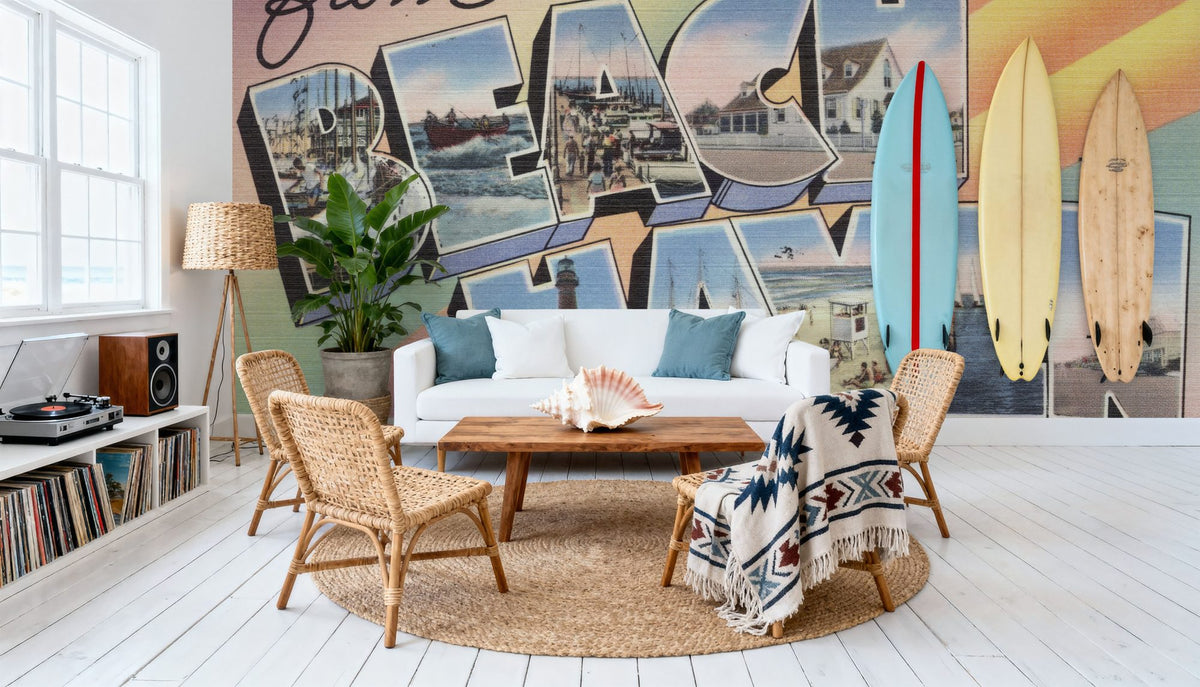 Greetings From Beach Haven Mural Wallpaper - room preview 05