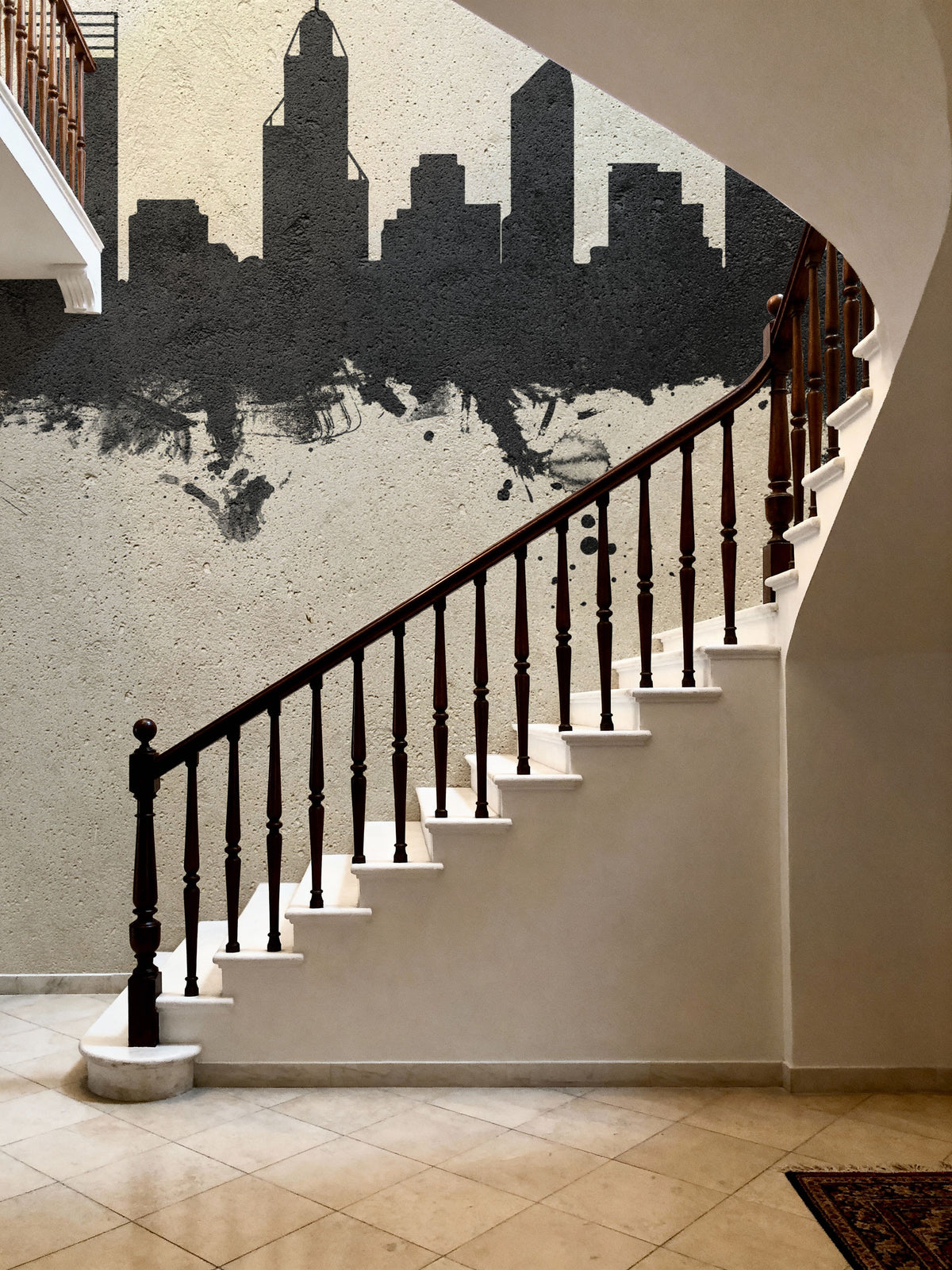 Perth Australia Skyline Concrete Mural Wallpaper - room preview 05