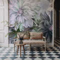 Focus on the Dahlia Green Mural Wallpaper - room preview 05