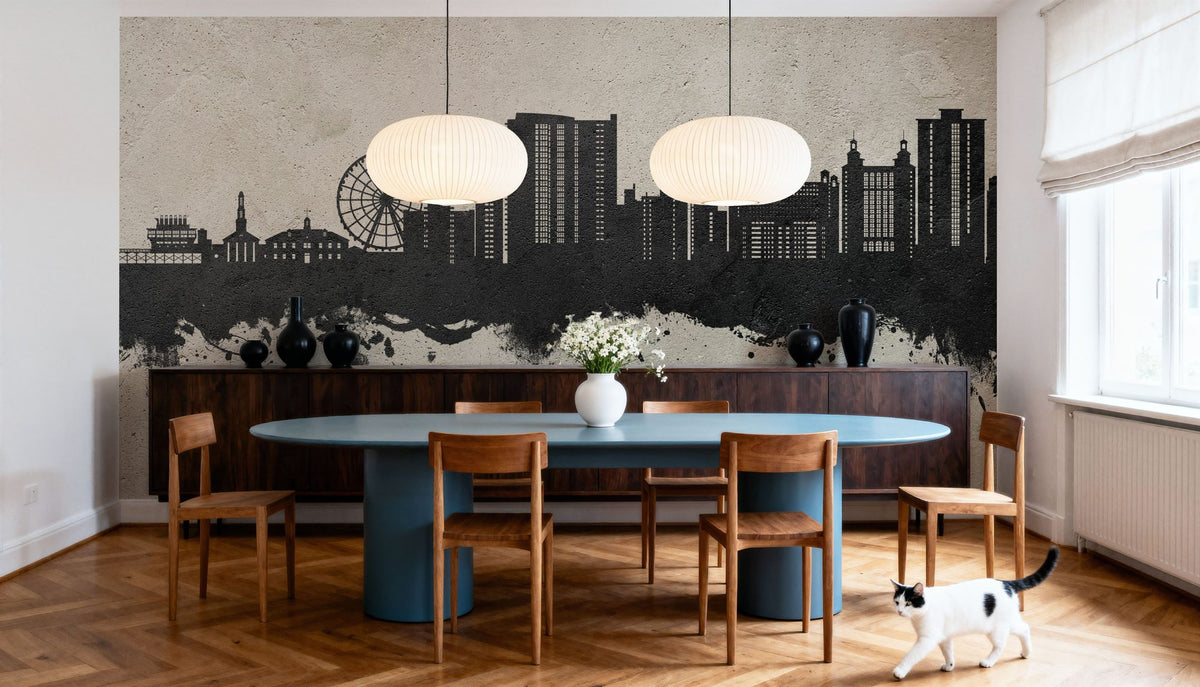 Myrtle Beach South Carolina Skyline Concrete Mural Wallpaper - room preview 05